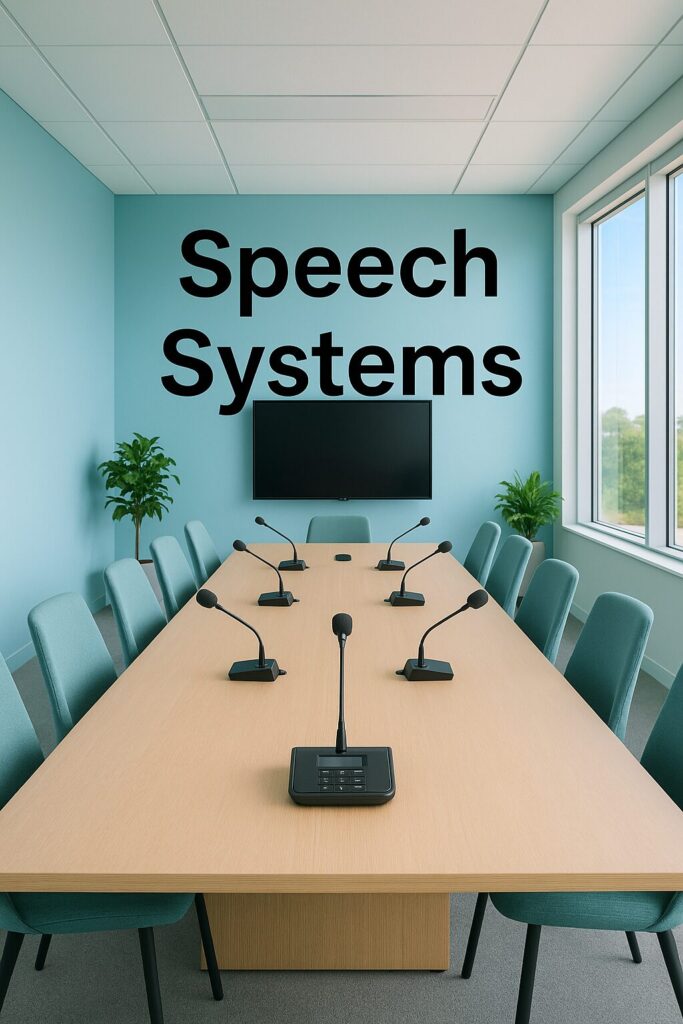  Professional speech reinforcement system installed in Pakistani corporate boardroom with wireless microphones and ceiling speakers